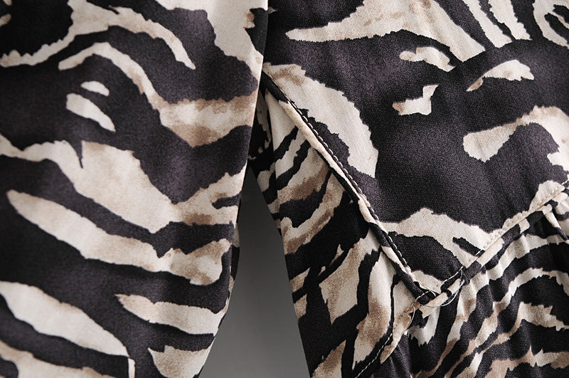 Gown Dress, Boho Maxi Dress, Loose Dress, Black White  Zebra