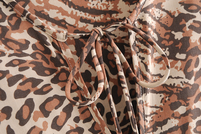Gown Dress, Boho Maxi Dress, Loose Dress, Brown Wild Tiger
