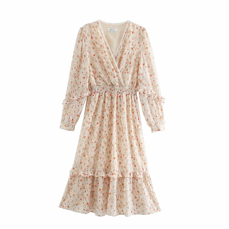Boho Midi Dress, White Ivory Flower Child