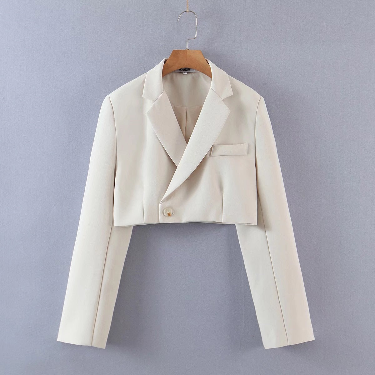 Vintage  Two Piece Set, Matching Crop Blazer and Mini Skirt, Charlotte in White Ivory