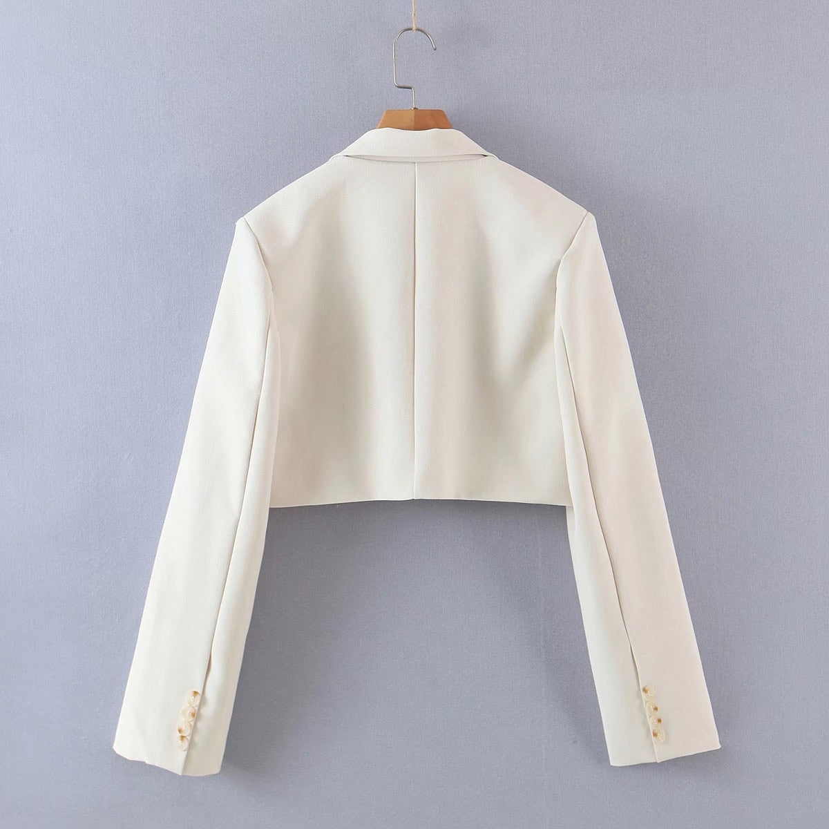 Vintage  Two Piece Set, Matching Crop Blazer and Mini Skirt, Charlotte in White Ivory