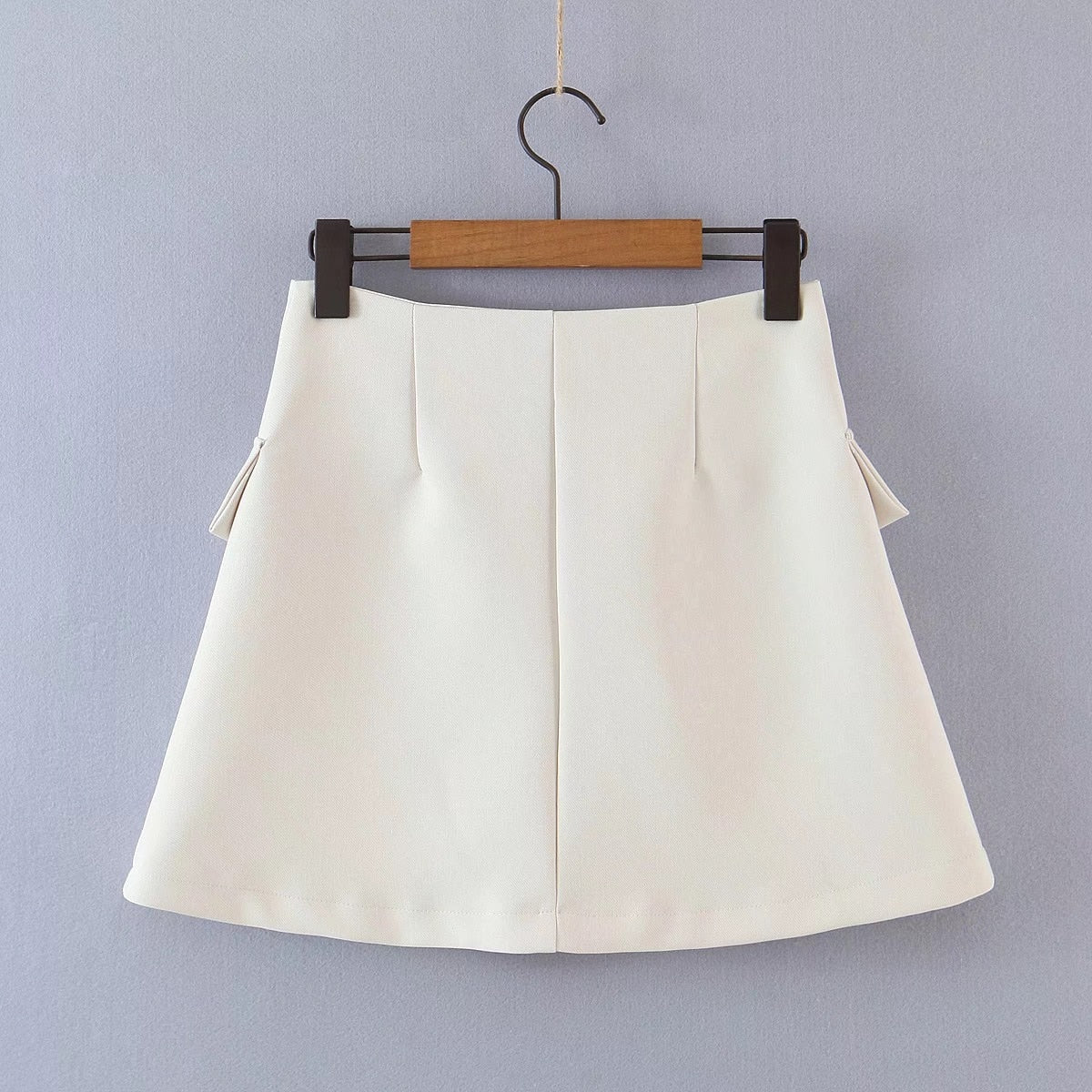 Vintage  Two Piece Set, Matching Crop Blazer and Mini Skirt, Charlotte in White Ivory