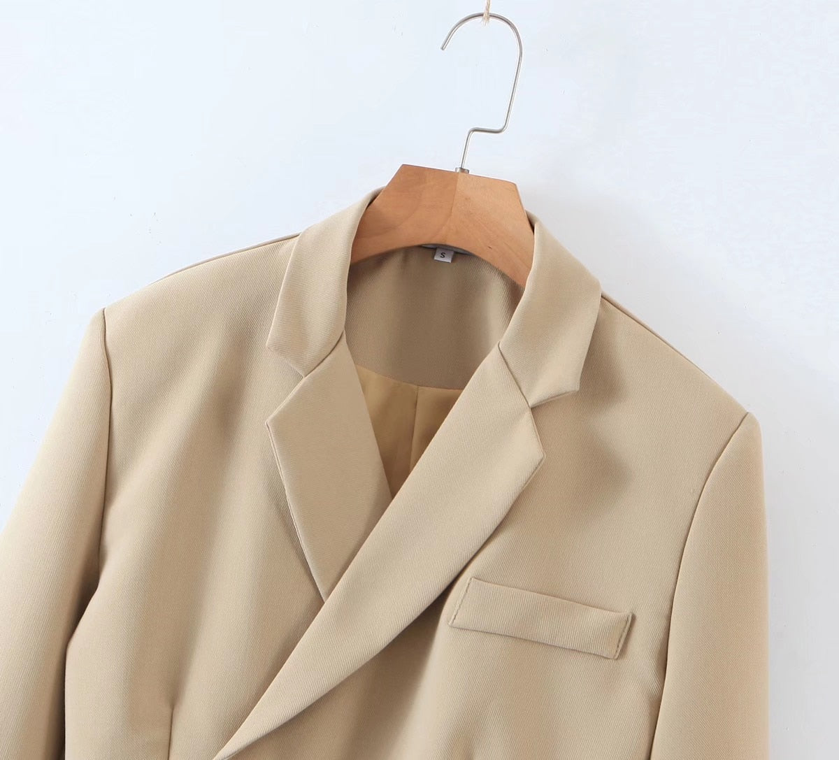 Vintage  Two Piece Set, Matching Crop Blazer and Mini Skirt, Charlotte in Fawn Beige and Green