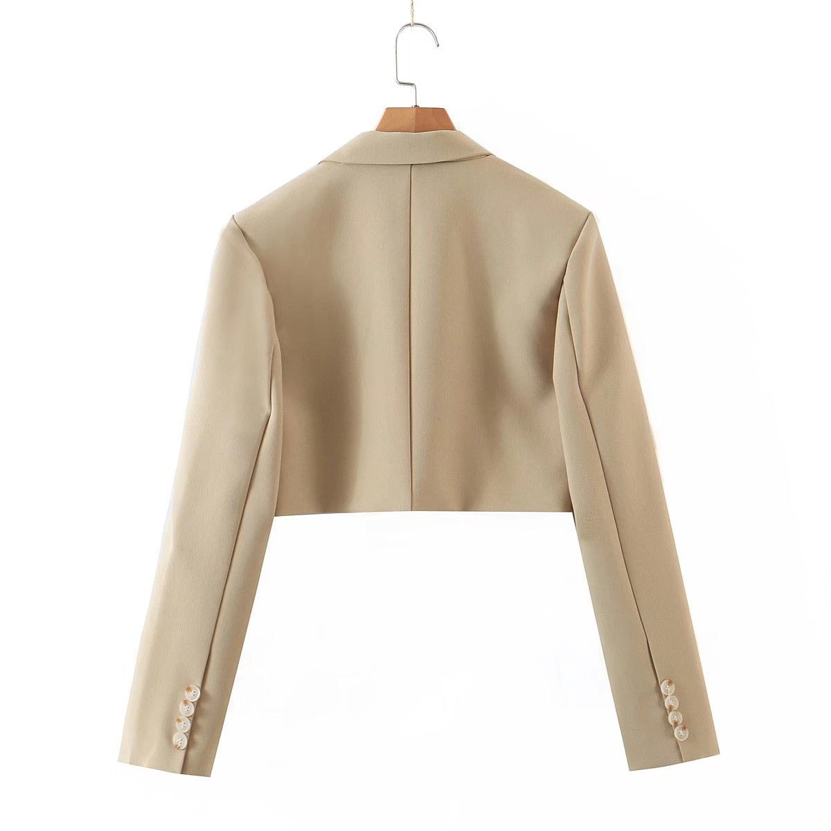 Vintage  Two Piece Set, Matching Crop Blazer and Mini Skirt, Charlotte in Fawn Beige and Green