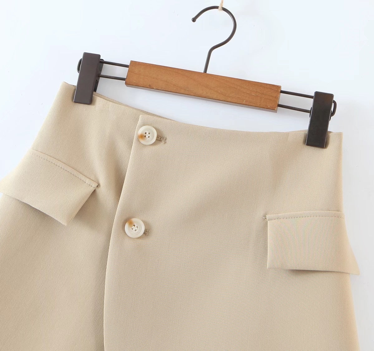 Vintage  Two Piece Set, Matching Crop Blazer and Mini Skirt, Charlotte in Fawn Beige and Green