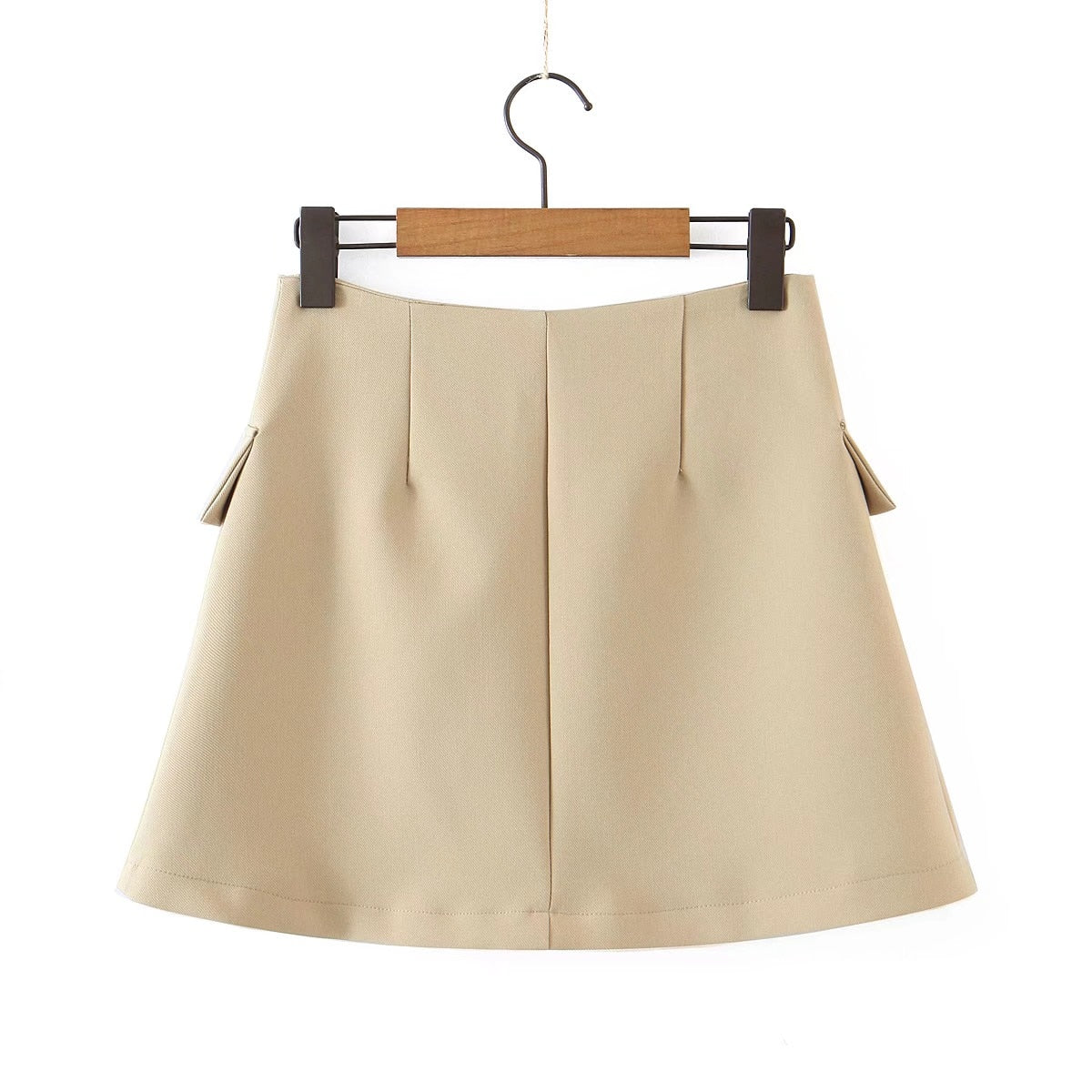 Vintage  Two Piece Set, Matching Crop Blazer and Mini Skirt, Charlotte in Fawn Beige and Green