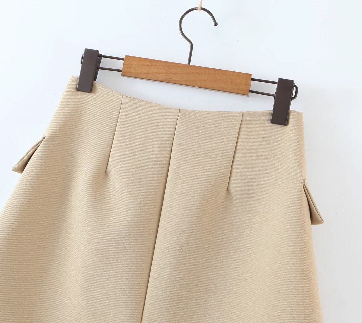 Vintage  Two Piece Set, Matching Crop Blazer and Mini Skirt, Charlotte in Fawn Beige and Green