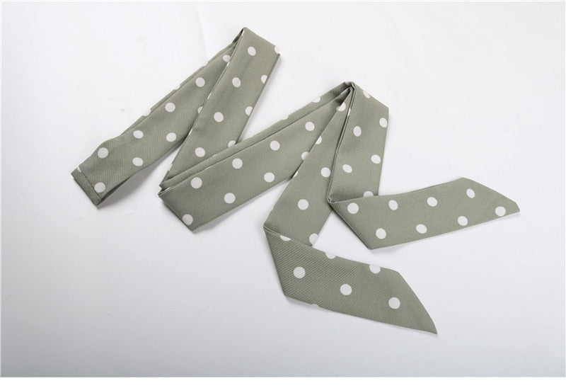 Boho Midi Dress, Vintage Love Polka Dot in White and Green