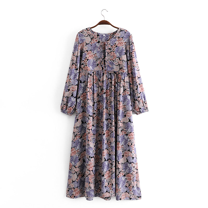 Gown Dress, Boho Maxi Dress, Loose Dress, Purple Pheony
