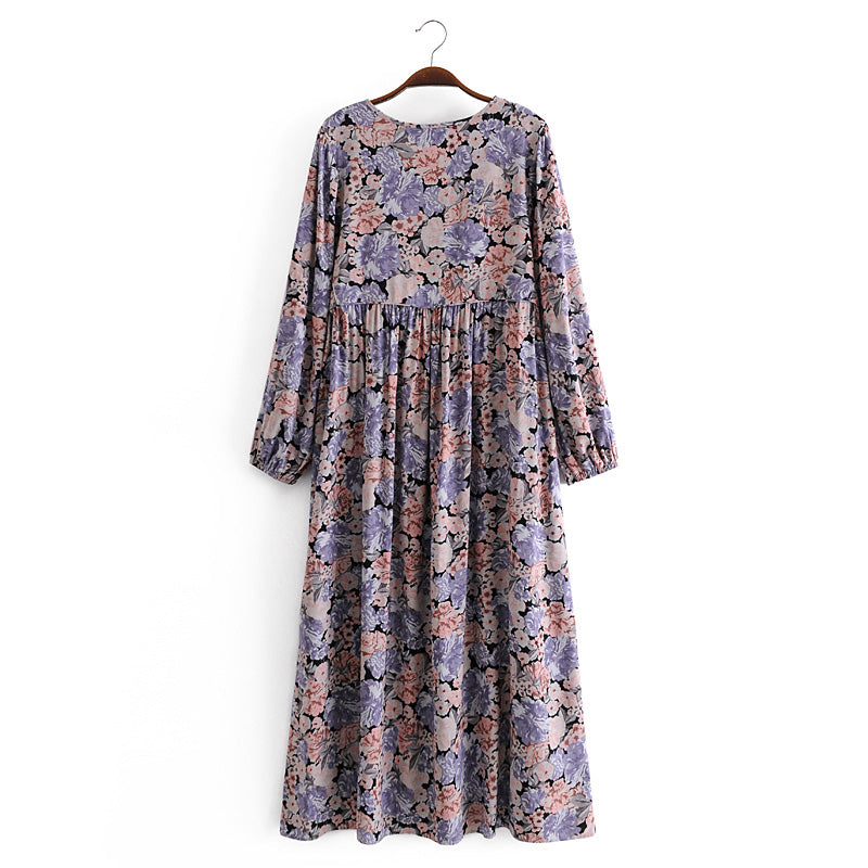 Gown Dress, Boho Maxi Dress, Loose Dress, Purple Pheony