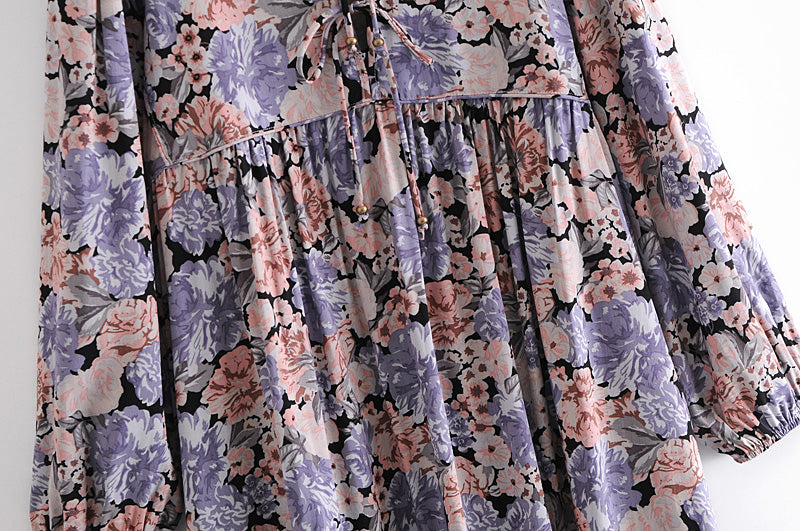 Gown Dress, Boho Maxi Dress, Loose Dress, Purple Pheony