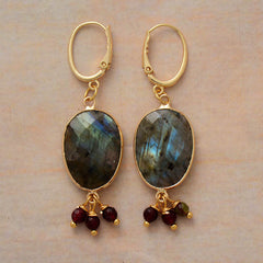 Boho Earrings, Dangle Earrings, Labradorite