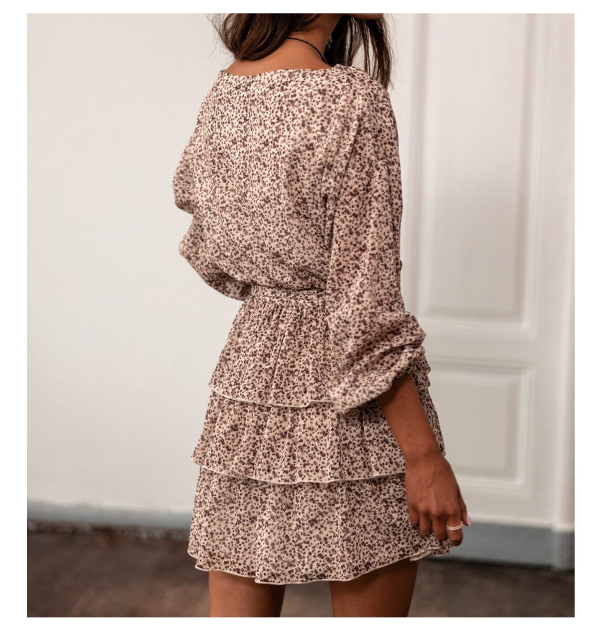 Boho Mini Dress Vintage Dress, Giselle in White Apricot, Midnight and Purple Lavender