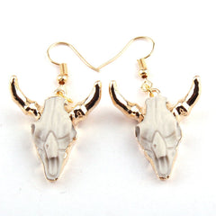 Boho Earrings, RH Dangle Earrings, White Horn