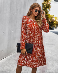 Boho Midi Dress, Ellie Red Brick