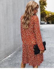 Boho Midi Dress, Ellie Red Brick
