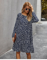 Boho Midi Dress, Ellie Navy Blue