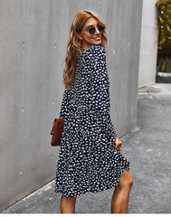 Boho Midi Dress, Ellie Navy Blue