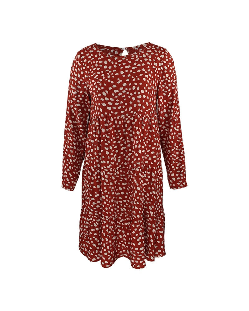 Boho Midi Dress, Ellie Red Brick