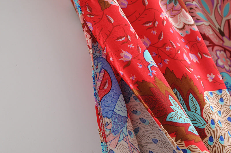 Boho Skirt, Hippie Skirts, Maxi Skirt, Heart Chakra in Esme Red