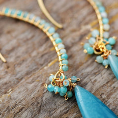 Boho Earrings, Dangle Earrings, Blue Amazonite, Live Different