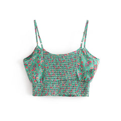 Boho Two Piece Set, Crop Top and Palazzo Pant, Janmin in Green