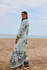 Boho Robe, Cover Up, Blue Butterfly