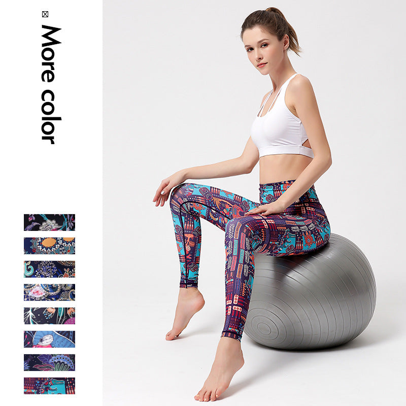 Yoga Legging, Yoga Pants, Boho Legging, Tight with Pocket Forrest in Rose Red Flower
