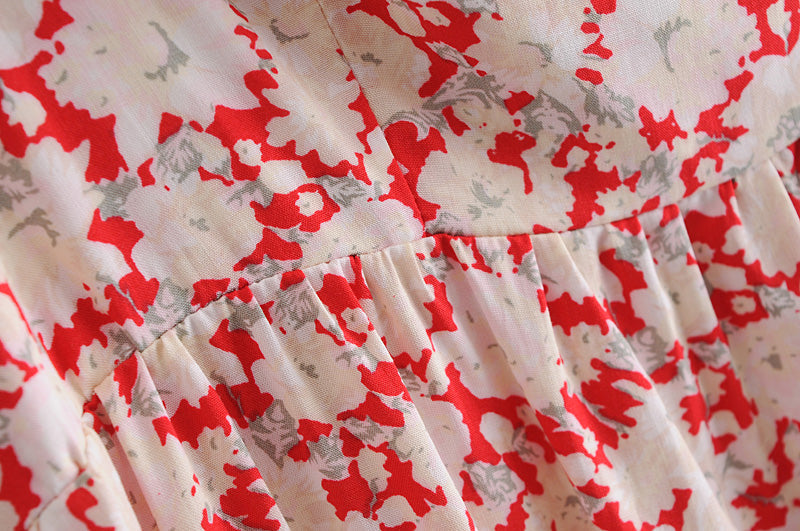 Boho Maxi Dress, Off  Shoulder Sundress, Red Peony