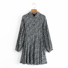Boho Mini Dress Black Daisy