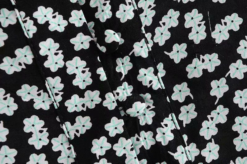Boho Mini Dress Black Daisy