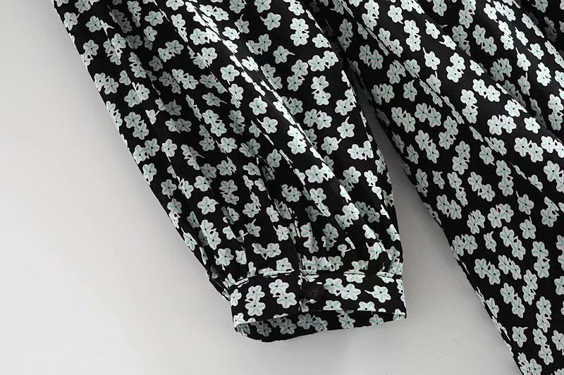 Boho Mini Dress Black Daisy