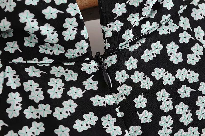 Boho Mini Dress Black Daisy