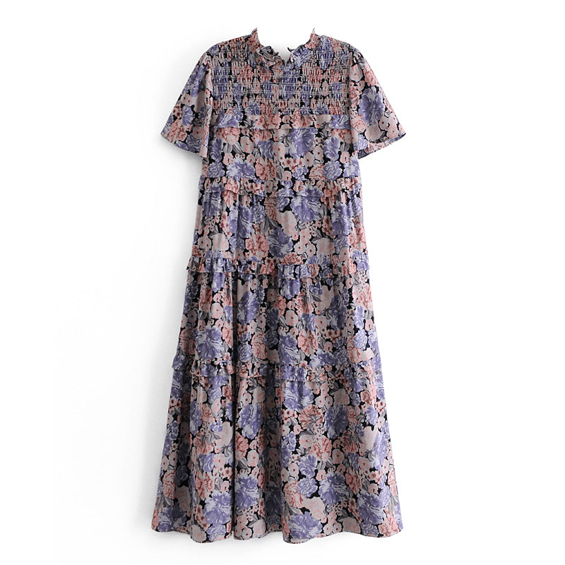 Boho Midi Dress,  Purple Starflower