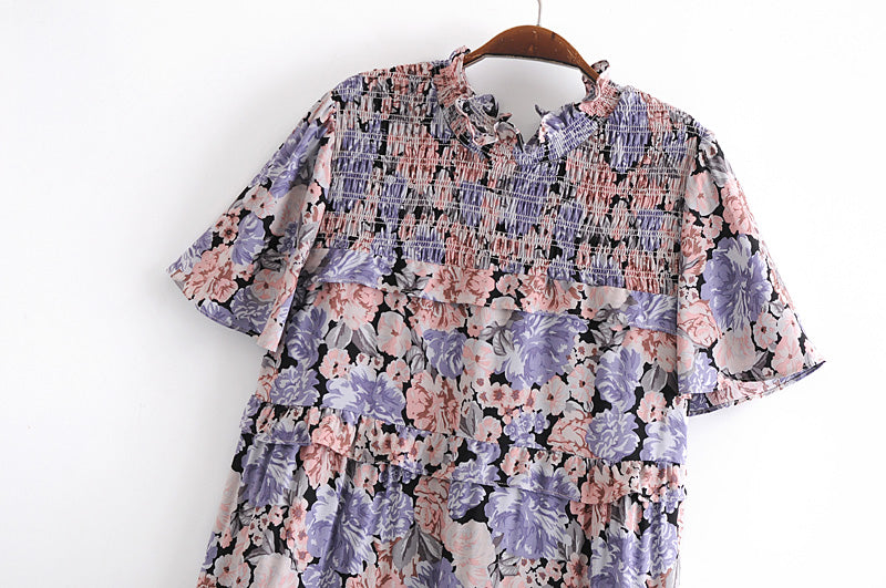 Boho Midi Dress,  Purple Starflower