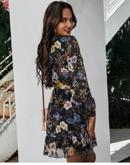 Boho Mini Dress Hannah in Black