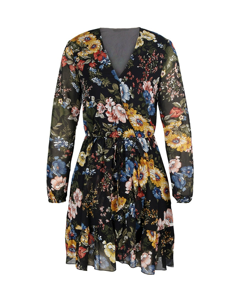 Boho Mini Dress Hannah in Black