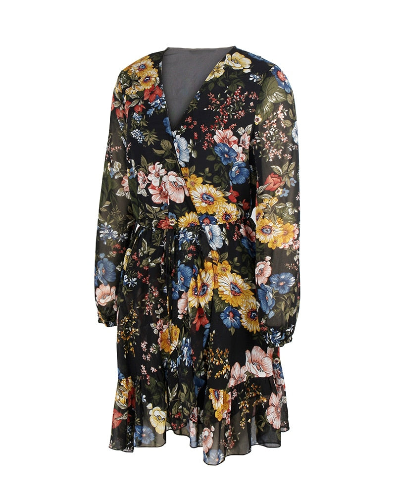 Boho Mini Dress Hannah in Black