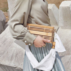 Boho Bag, Bamboo Bag, White Vacation