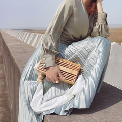 Boho Bag, Bamboo Bag, White Vacation
