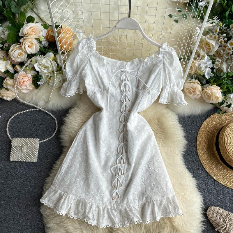 Boho > Vintage Dress, Boho Mini Dress, Sara White Lace