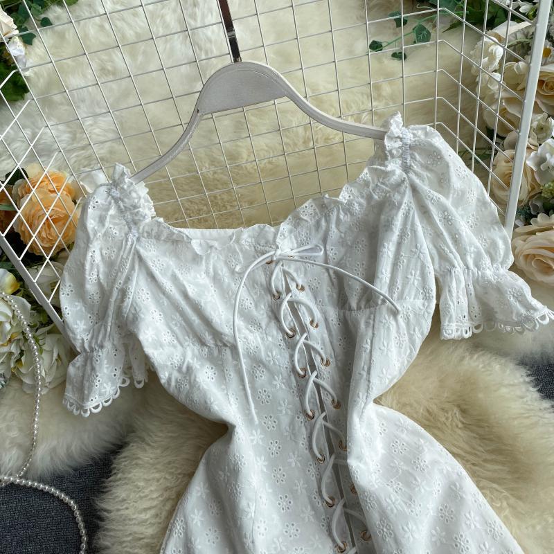 Boho > Vintage Dress, Boho Mini Dress, Sara White Lace