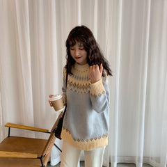 Boho Sweater, Knit Sweater, Love Milky Blue