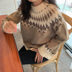 Boho Sweater, Knit Sweater, Love Milky Brown