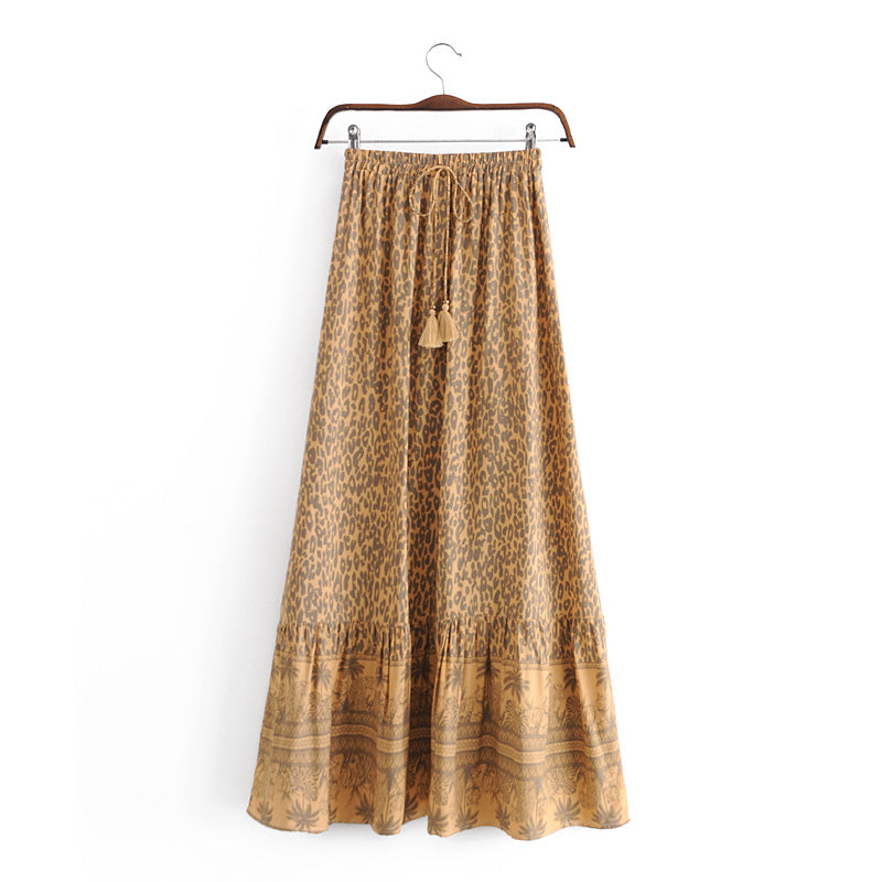 Boho Skirt, Hippie Skirts, Maxi Skirt, Gold Beach Tiger