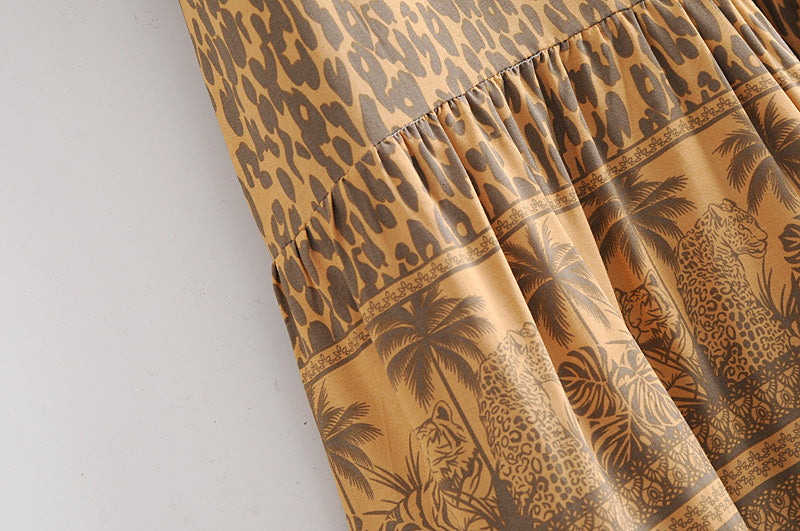 Boho Skirt, Hippie Skirts, Maxi Skirt, Gold Beach Tiger