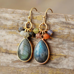 Boho Earrings, Dangle Earrings, Rhinestone