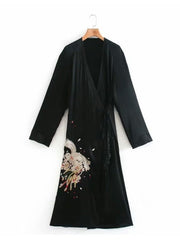 Boho Robe, Cover Up, Black Bird