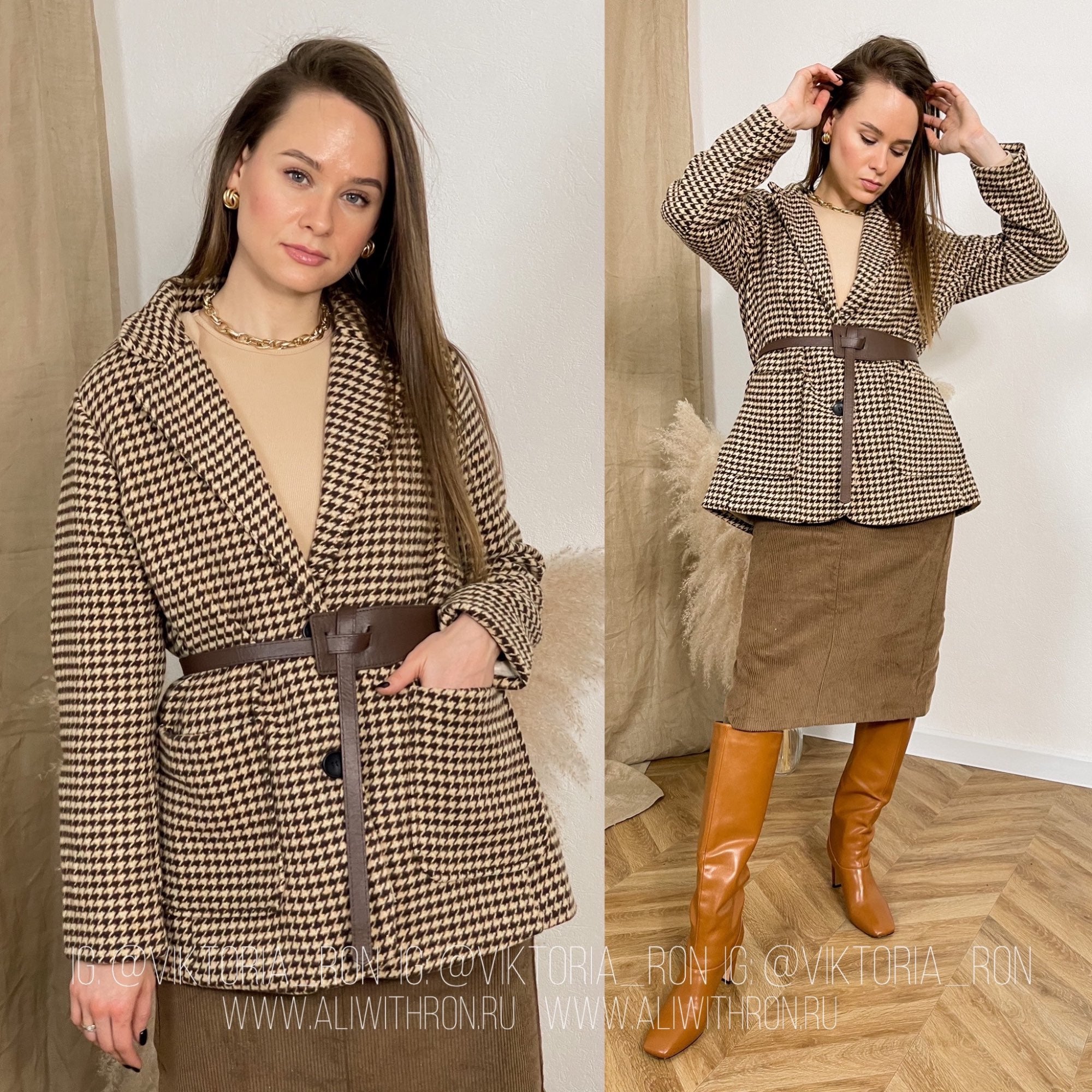 Boho Autumn Blazer, Vintage Plaid Blazer Xena in Black