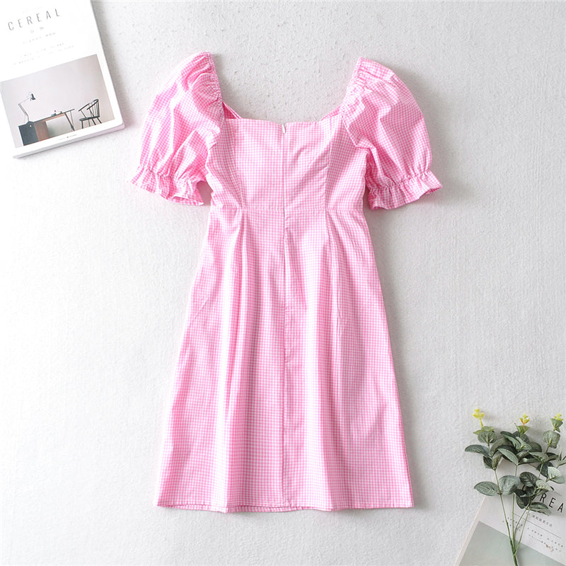 Boho Mini Dress Bow Glen in Pink, Purple and Blue